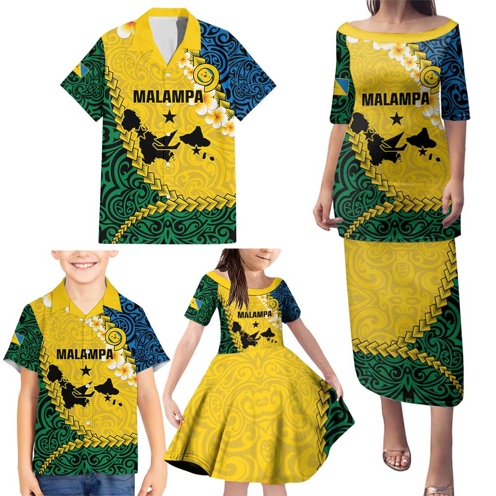 Malampa Province Family Matching Puletasi and Hawaiian Shirt Vanuatu Map - Plumeria Flag Color LT14 - Polynesian Pride