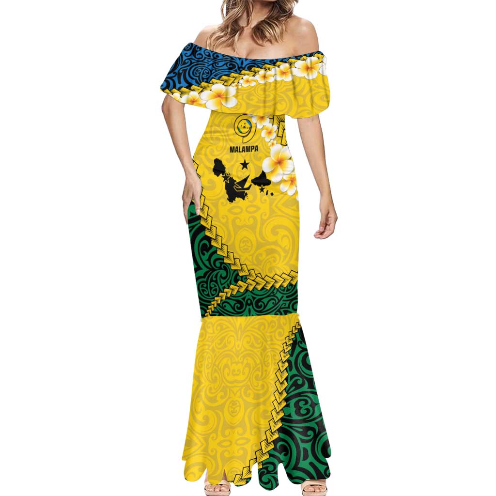 Malampa Province Mermaid Dress Vanuatu Map - Plumeria Flag Color