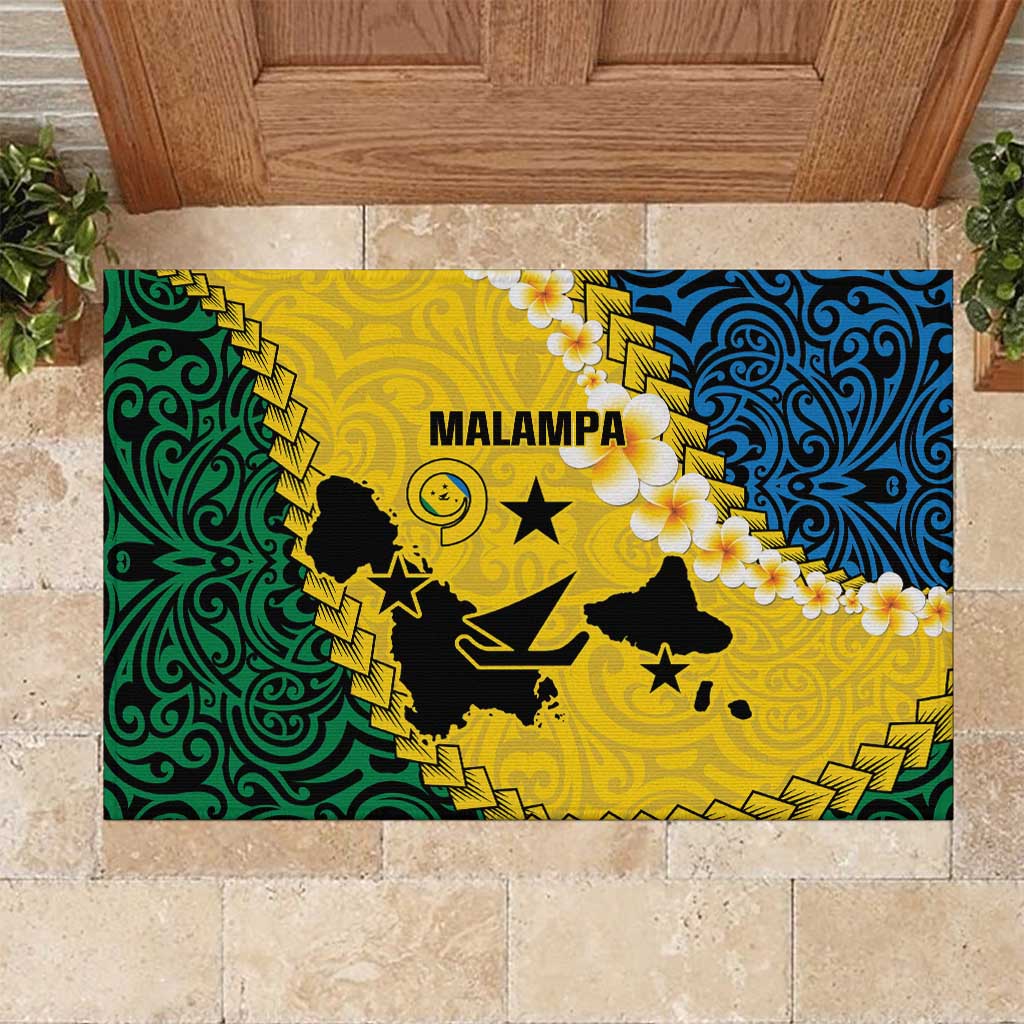 Malampa Province Rubber Doormat Vanuatu Map - Plumeria Flag Color