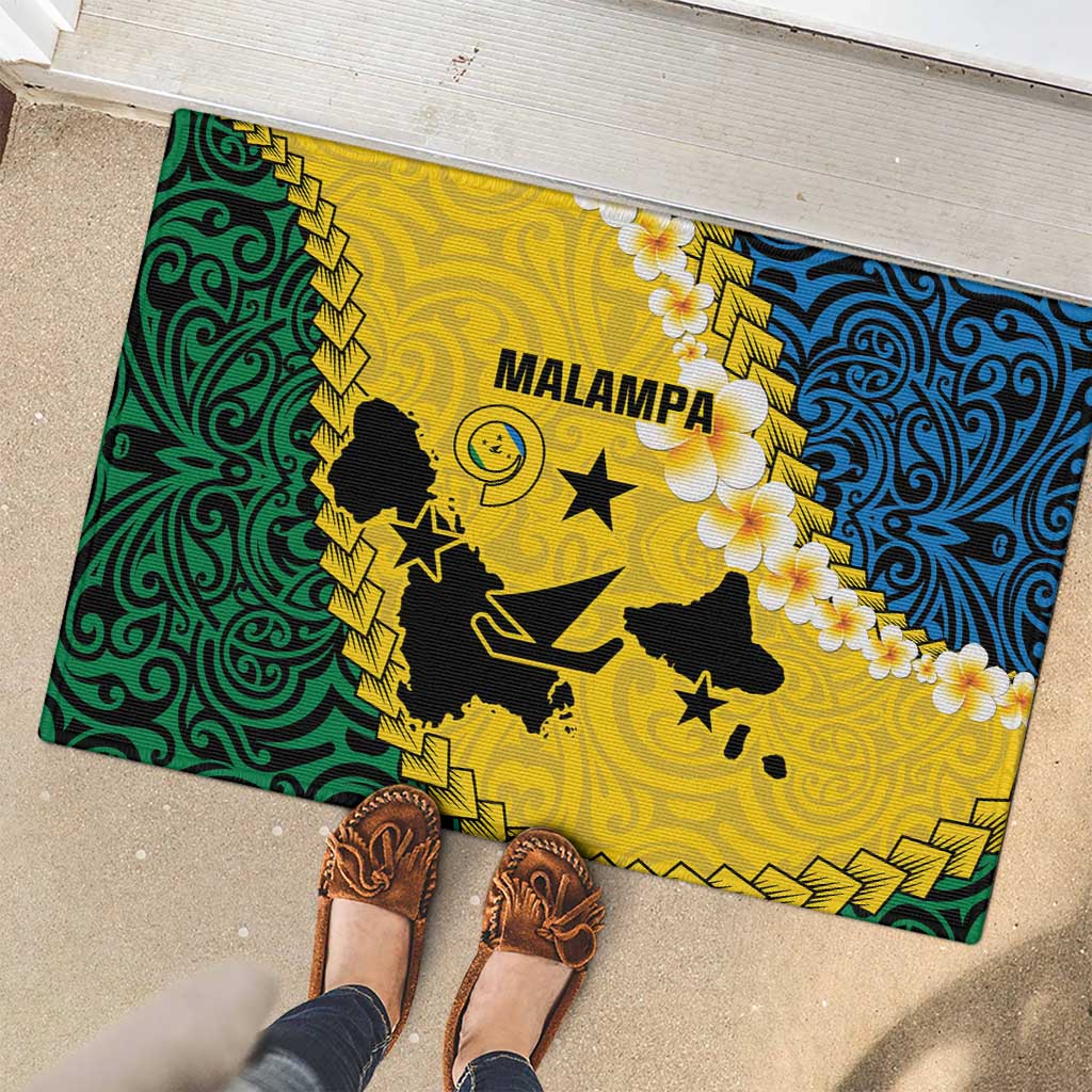 Malampa Province Rubber Doormat Vanuatu Map - Plumeria Flag Color