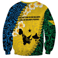 Malampa Province Sweatshirt Vanuatu Map - Plumeria Flag Color