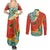 Penama Province Couples Matching Summer Maxi Dress and Long Sleeve Button Shirt Vanuatu Map - Plumeria Flag Color