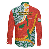Penama Province Family Matching Tank Maxi Dress and Hawaiian Shirt Vanuatu Map - Plumeria Flag Color LT14 - Polynesian Pride