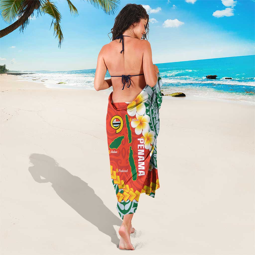 Penama Province Sarong Vanuatu Map - Plumeria Flag Color