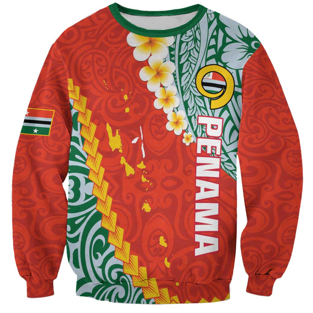 Penama Province Sweatshirt Vanuatu Map - Plumeria Flag Color