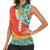Penama Province Women Sleeveless Polo Shirt Vanuatu Map - Plumeria Flag Color