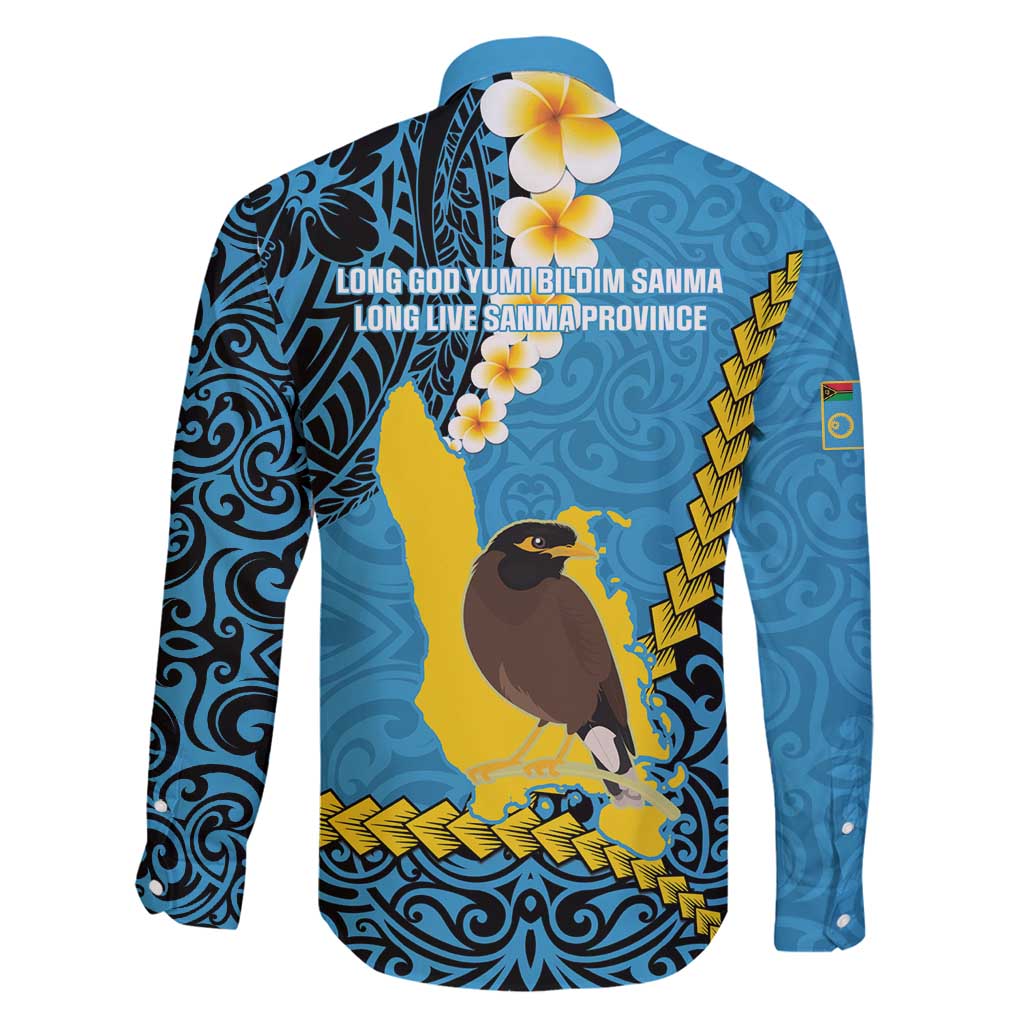 Sanma Province Family Matching Puletasi and Hawaiian Shirt Vanuatu Pattern Myna Bird - Plumeria Flag Color LT14 - Polynesian Pride