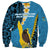 Sanma Province Sweatshirt Vanuatu Pattern Myna Bird - Plumeria Flag Color