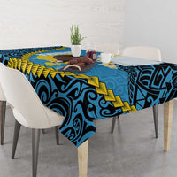 Sanma Province Tablecloth Vanuatu Pattern Myna Bird - Plumeria Flag Color