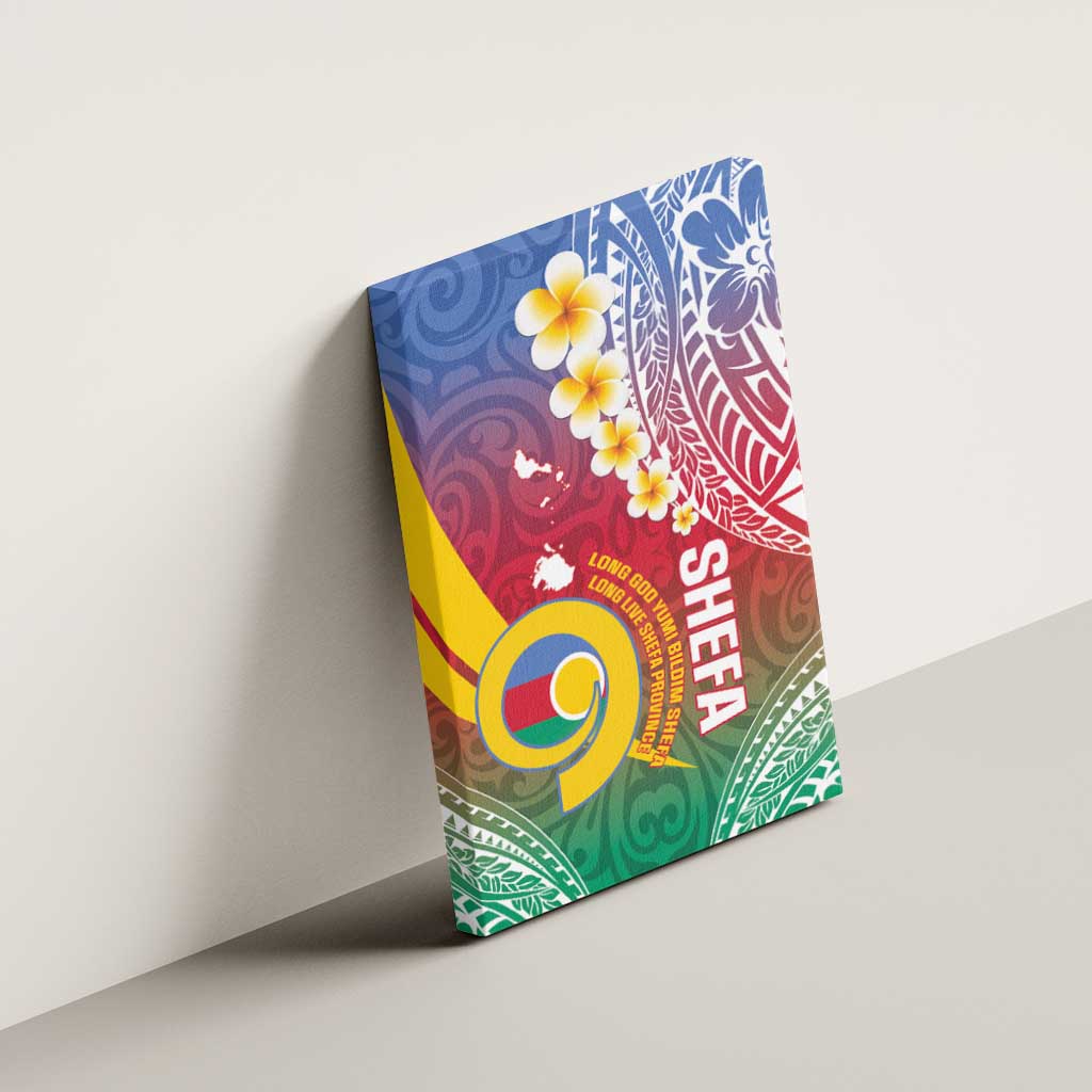 Shefa Province Canvas Wall Art Vanuatu Pattern Map - Plumeria Flag Color