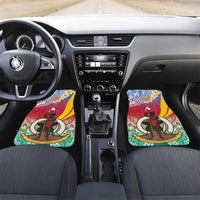 Shefa Province Car Mats Vanuatu Pattern Map - Plumeria Flag Color