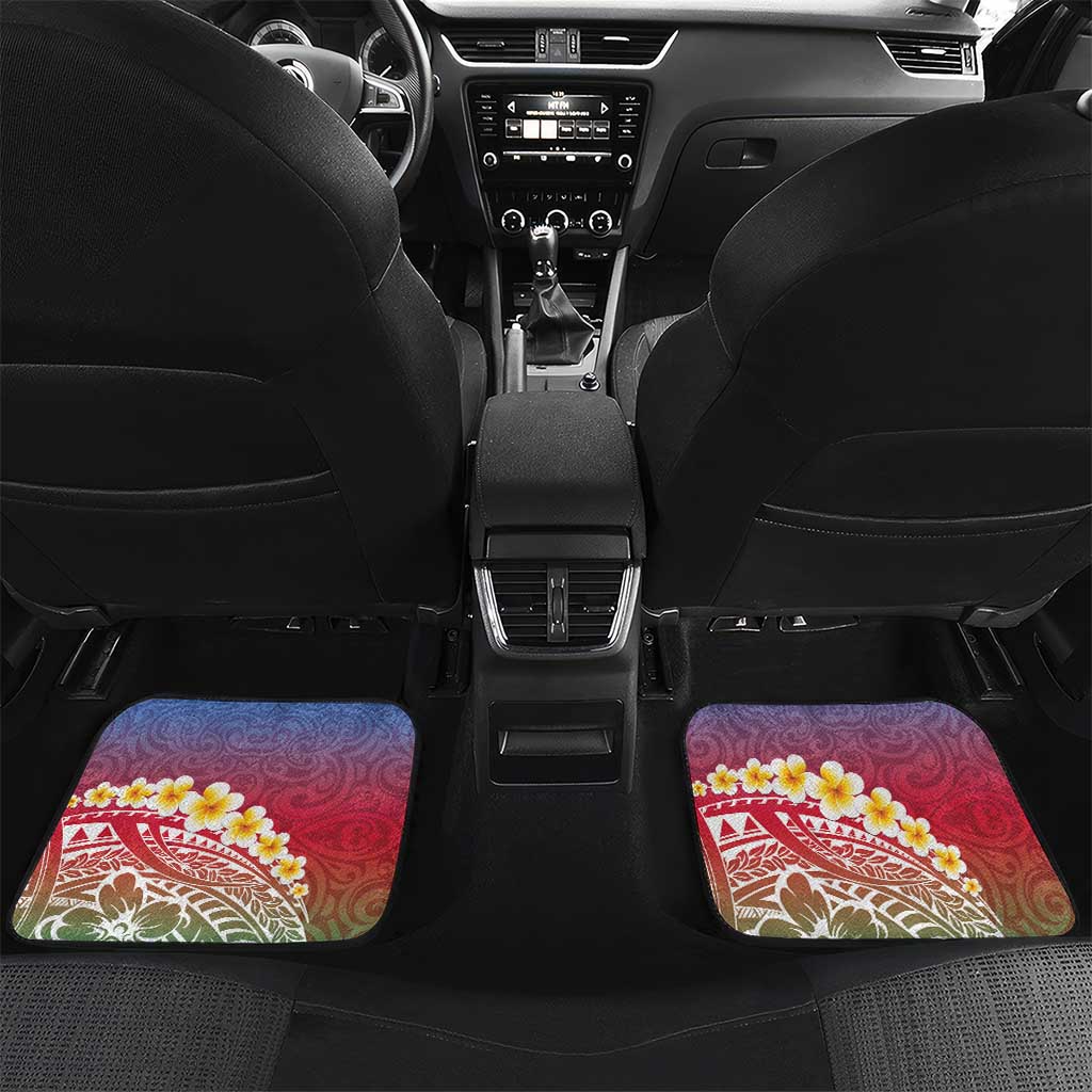 Shefa Province Car Mats Vanuatu Pattern Map - Plumeria Flag Color