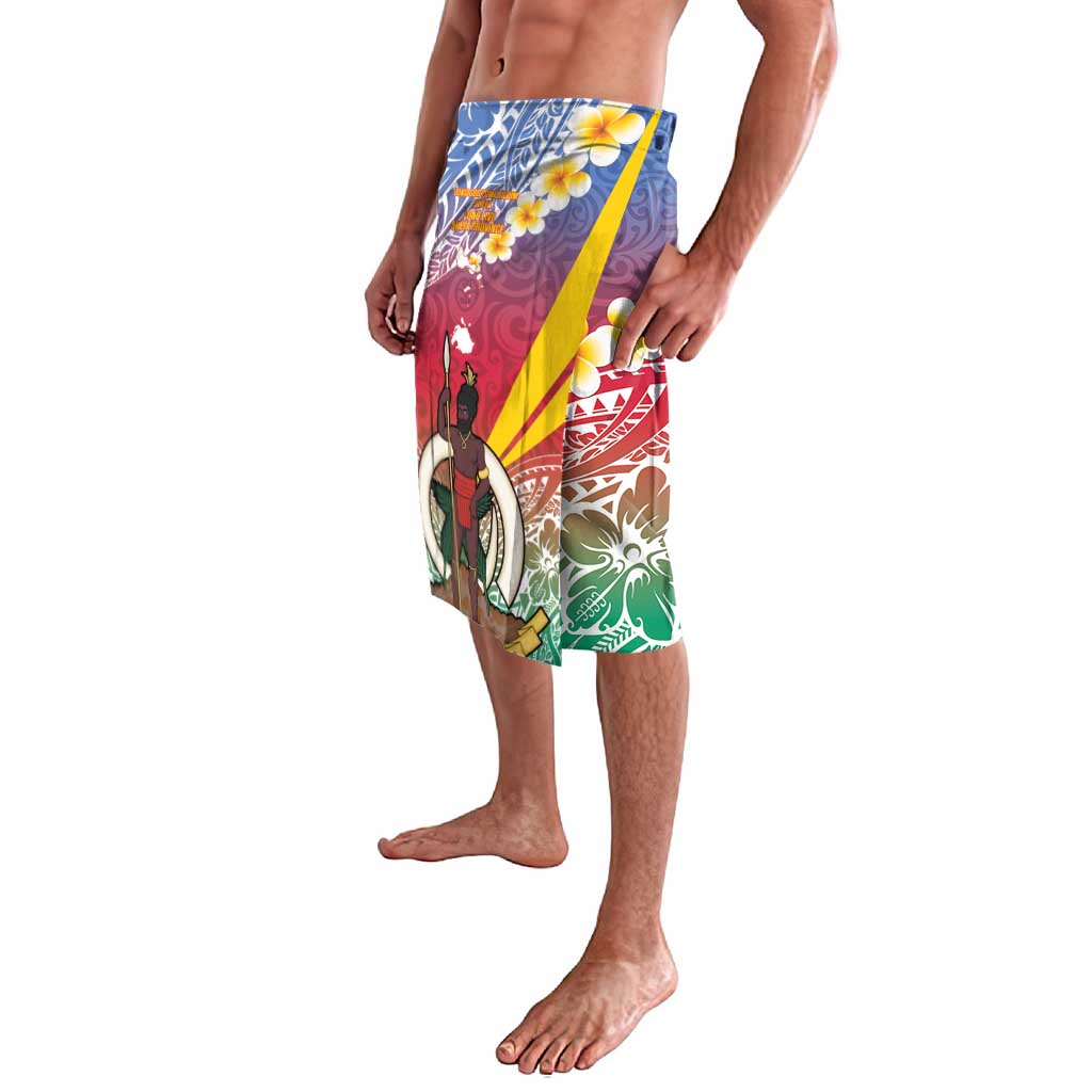 Shefa Province Lavalava Vanuatu Pattern Map - Plumeria Flag Color