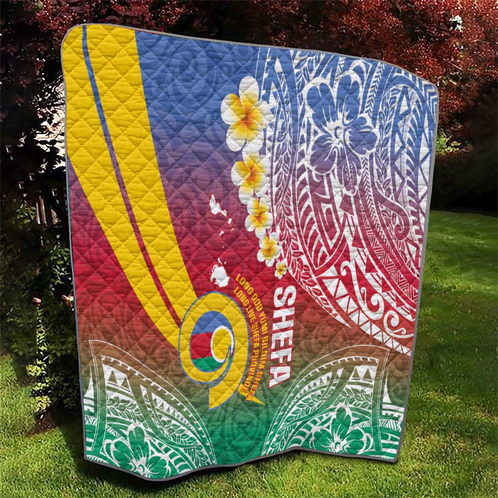 Shefa Province Quilt Vanuatu Pattern Map - Plumeria Flag Color
