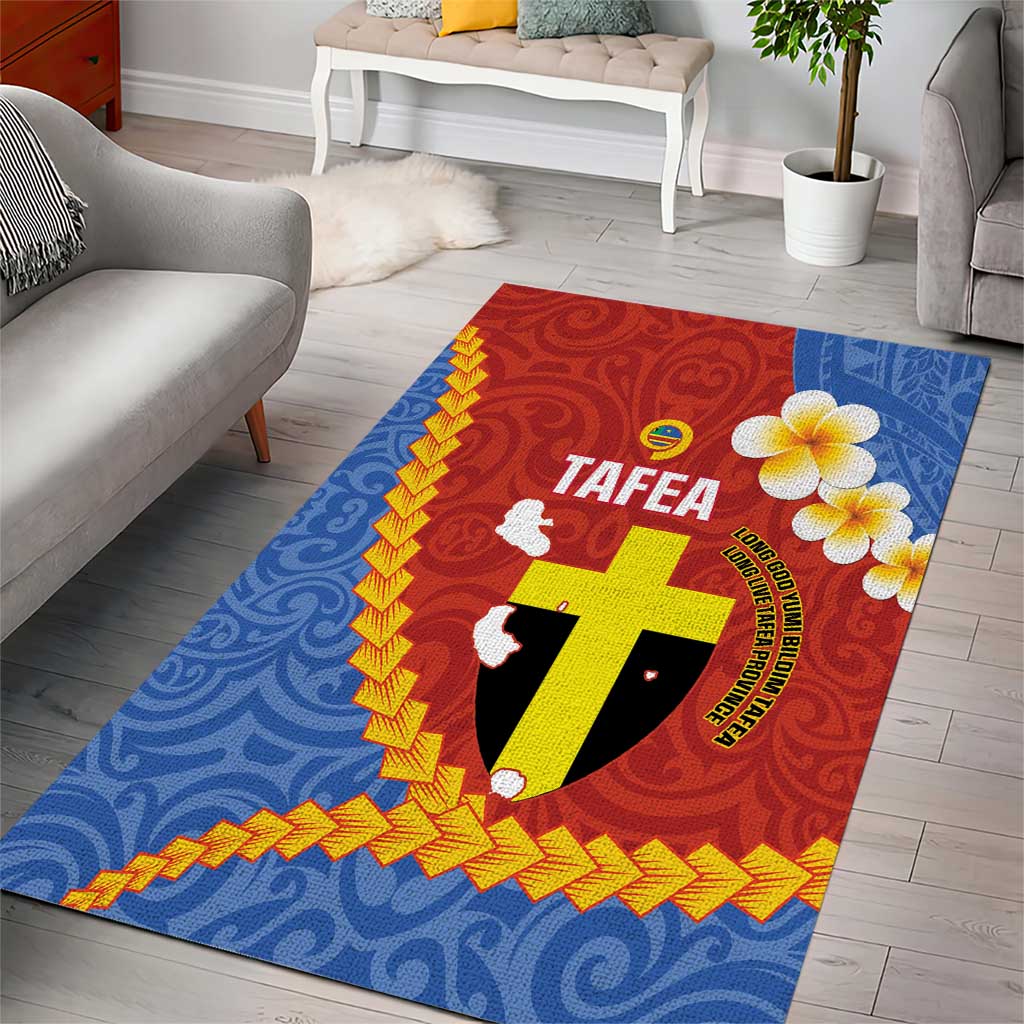 Tafea Province Area Rug Vanuatu Pattern Map - Plumeria Flag Color