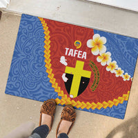 Tafea Province Rubber Doormat Vanuatu Pattern Map - Plumeria Flag Color