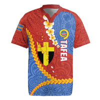 Tafea Province Rugby Jersey Vanuatu Pattern Map - Plumeria Flag Color