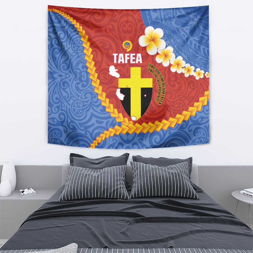 Tafea Province Tapestry Vanuatu Pattern Map - Plumeria Flag Color