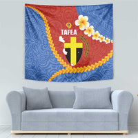 Tafea Province Tapestry Vanuatu Pattern Map - Plumeria Flag Color