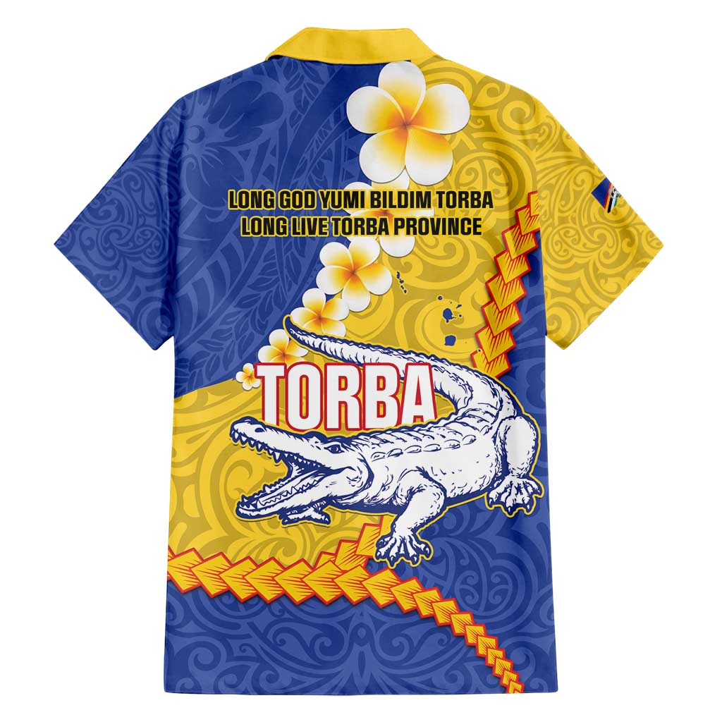 Torba Province Family Matching Off Shoulder Short Dress and Hawaiian Shirt Vanuatu Pattern Crocodile - Plumeria Flag Color LT14 - Polynesian Pride
