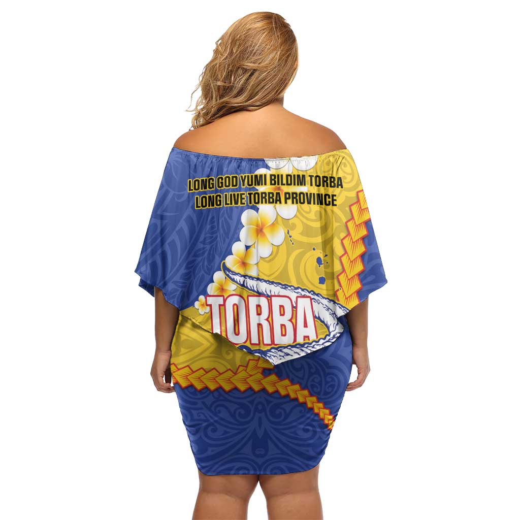 Torba Province Family Matching Off Shoulder Short Dress and Hawaiian Shirt Vanuatu Pattern Crocodile - Plumeria Flag Color LT14 - Polynesian Pride