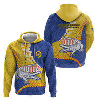 Torba Province Hoodie Vanuatu Pattern Crocodile - Plumeria Flag Color