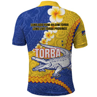 Torba Province Polo Shirt Vanuatu Pattern Crocodile - Plumeria Flag Color