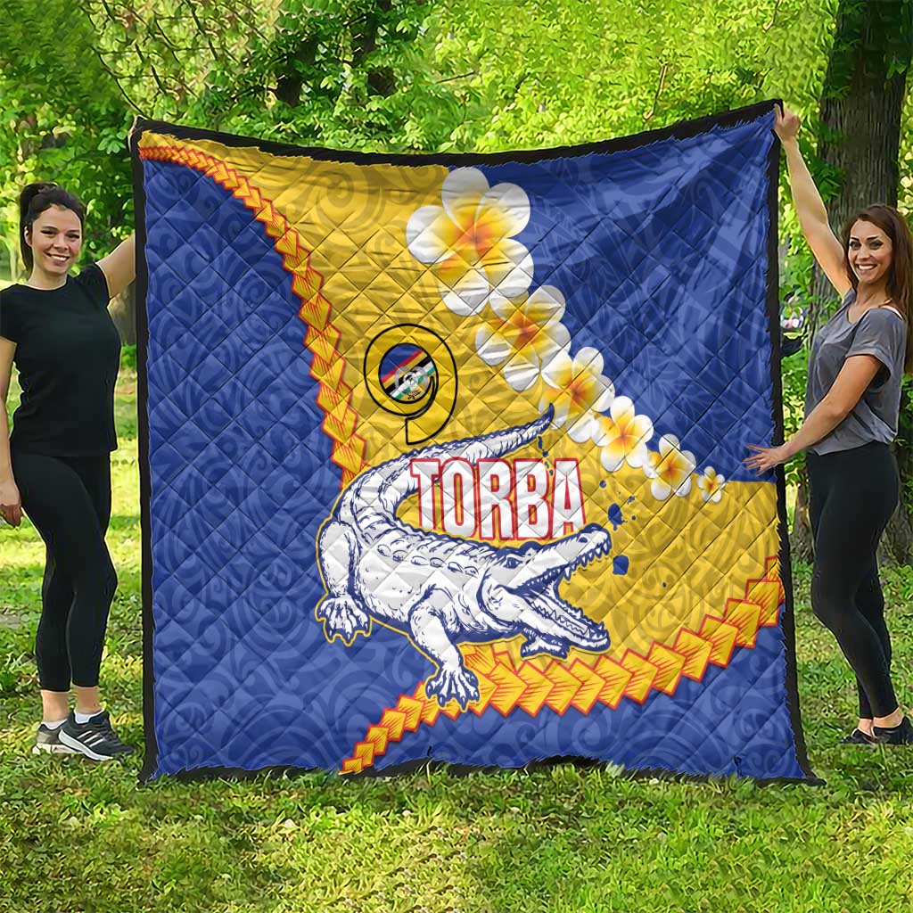 Torba Province Quilt Vanuatu Pattern Crocodile - Plumeria Flag Color