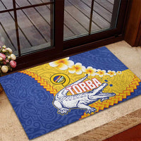Torba Province Rubber Doormat Vanuatu Pattern Crocodile - Plumeria Flag Color