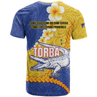 Torba Province T Shirt Vanuatu Pattern Crocodile - Plumeria Flag Color