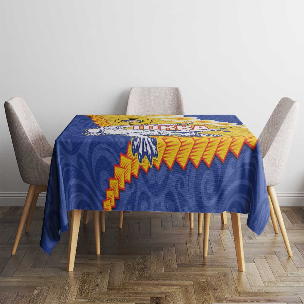 Torba Province Tablecloth Vanuatu Pattern Crocodile - Plumeria Flag Color