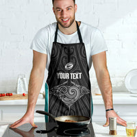 Custom New Zealand Stingray Oztag Apron Tag Rugby Maori Pattern Black Version LT14 - Polynesian Pride