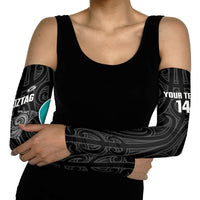 Custom New Zealand Stingray Oztag Arm Sleeves Tag Rugby Maori Pattern Black Version LT14 - Polynesian Pride