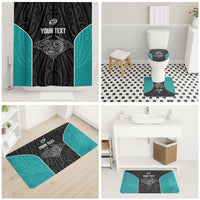 Custom New Zealand Stingray Oztag Bathroom Set Tag Rugby Maori Pattern Black Version LT14 - Polynesian Pride