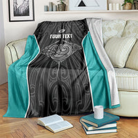 Custom New Zealand Stingray Oztag Blanket Tag Rugby Maori Pattern Black Version LT14 Black - Polynesian Pride