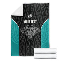 Custom New Zealand Stingray Oztag Blanket Tag Rugby Maori Pattern Black Version LT14 - Polynesian Pride