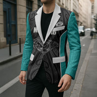 Custom New Zealand Stingray Oztag Blazer Tag Rugby Maori Pattern Black Version LT14 - Polynesian Pride