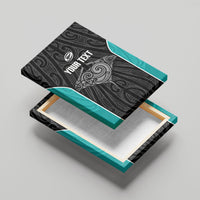 Custom New Zealand Stingray Oztag Canvas Wall Art Tag Rugby Maori Pattern Black Version LT14 - Polynesian Pride