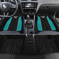 Custom New Zealand Stingray Oztag Car Mats Tag Rugby Maori Pattern Black Version LT14 Set 4pcs Black - Polynesian Pride