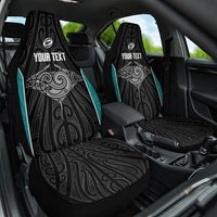 Custom New Zealand Stingray Oztag Car Seat Cover Tag Rugby Maori Pattern Black Version LT14 One Size Black - Polynesian Pride