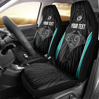 Custom New Zealand Stingray Oztag Car Seat Cover Tag Rugby Maori Pattern Black Version LT14 - Polynesian Pride