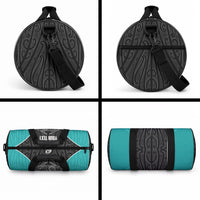 Custom New Zealand Stingray Oztag Duffle Bag Tag Rugby Maori Pattern Black Version LT14 - Polynesian Pride