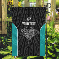 Custom New Zealand Stingray Oztag Garden Flag Tag Rugby Maori Pattern Black Version LT14 Garden Flag Black - Polynesian Pride