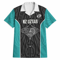 Custom New Zealand Stingray Oztag Hawaiian Shirt Tag Rugby Maori Pattern Black Version LT14 Black - Polynesian Pride