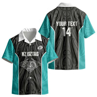 Custom New Zealand Stingray Oztag Kid Hawaiian Shirt Tag Rugby Maori Pattern Black Version LT14 - Polynesian Pride