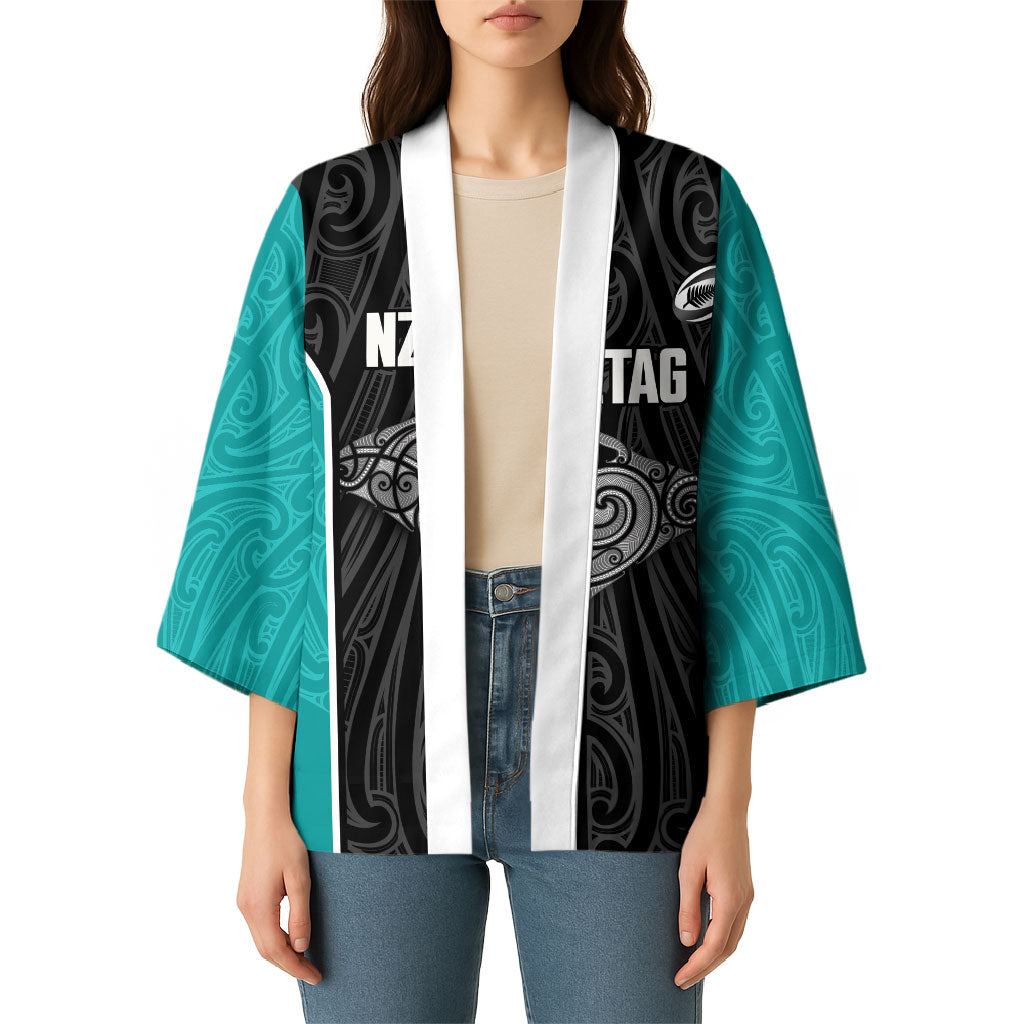 Custom New Zealand Stingray Oztag Kimono Tag Rugby Maori Pattern Black Version LT14 - Polynesian Pride