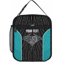 Custom New Zealand Stingray Oztag Lunch Bag Tag Rugby Maori Pattern Black Version LT14 10.2 × 8.3 × 4.3 inch Black - Polynesian Pride