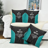 Custom New Zealand Stingray Oztag Pillow Cover Tag Rugby Maori Pattern Black Version LT14 - Polynesian Pride