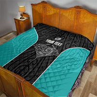 Custom New Zealand Stingray Oztag Quilt Tag Rugby Maori Pattern Black Version LT14 - Polynesian Pride