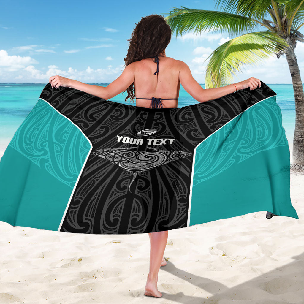 Custom New Zealand Stingray Oztag Sarong Tag Rugby Maori Pattern Black Version LT14 - Polynesian Pride